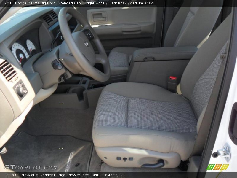 Bright White / Dark Khaki/Medium Khaki 2011 Dodge Dakota Big Horn Extended Cab