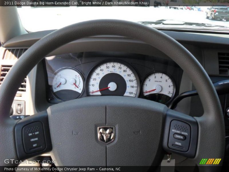 Bright White / Dark Khaki/Medium Khaki 2011 Dodge Dakota Big Horn Extended Cab