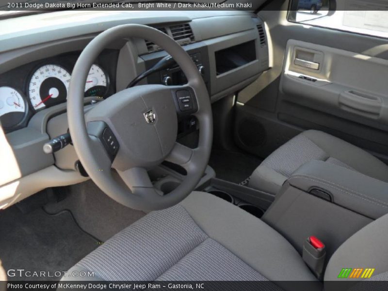 Bright White / Dark Khaki/Medium Khaki 2011 Dodge Dakota Big Horn Extended Cab