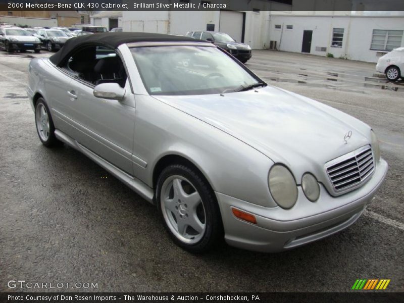 Brilliant Silver Metallic / Charcoal 2000 Mercedes-Benz CLK 430 Cabriolet