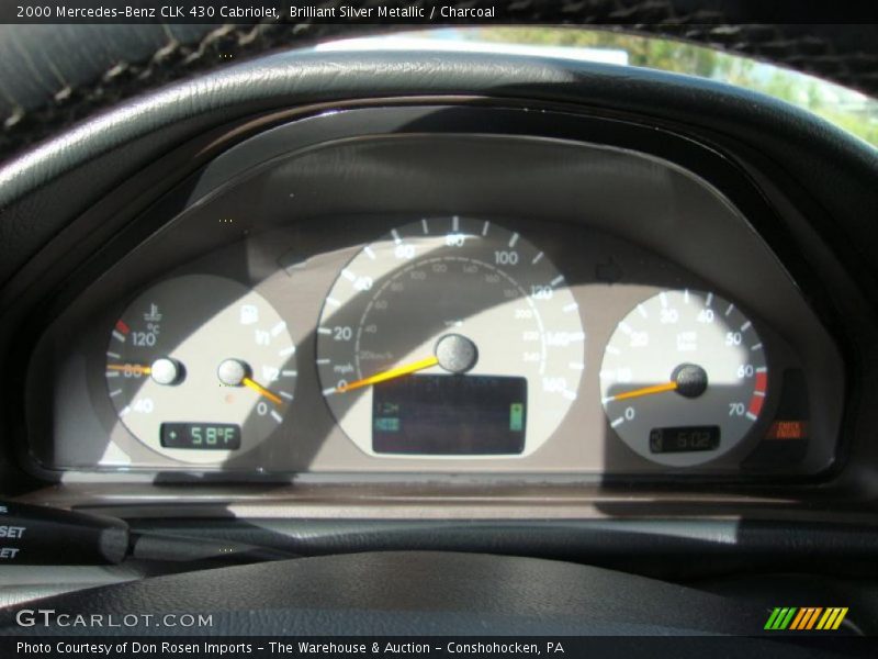 Brilliant Silver Metallic / Charcoal 2000 Mercedes-Benz CLK 430 Cabriolet