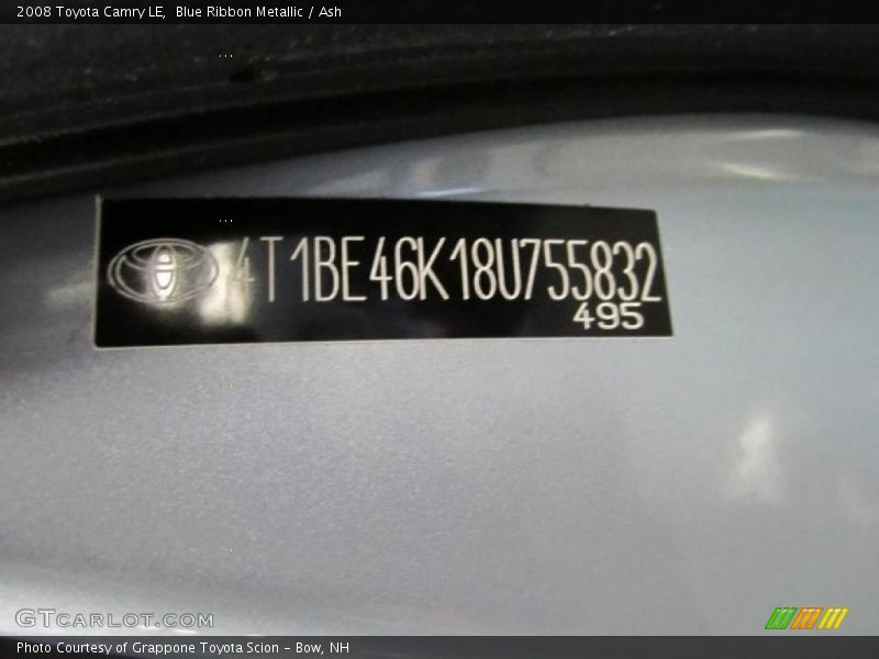 Blue Ribbon Metallic / Ash 2008 Toyota Camry LE
