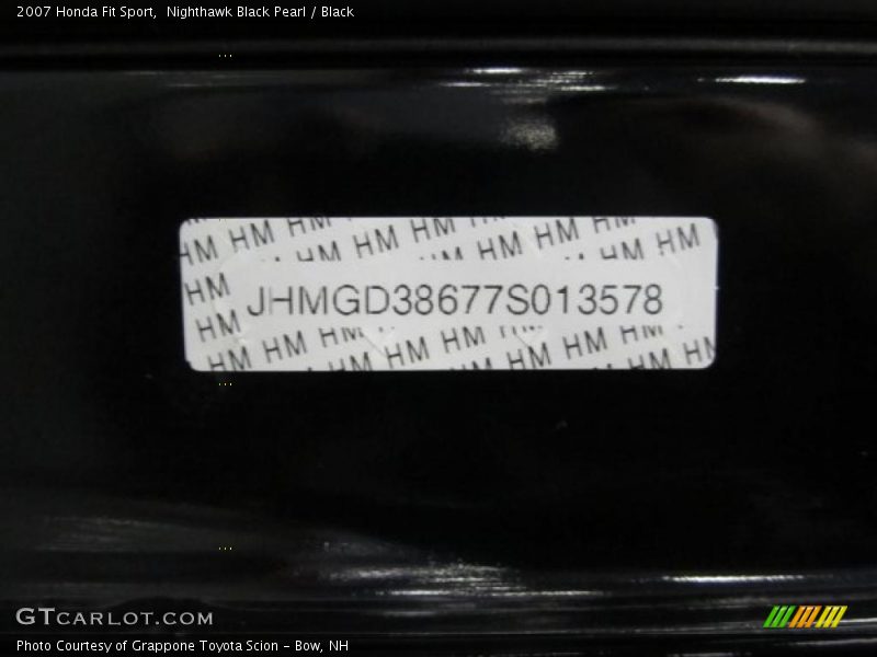 Nighthawk Black Pearl / Black 2007 Honda Fit Sport