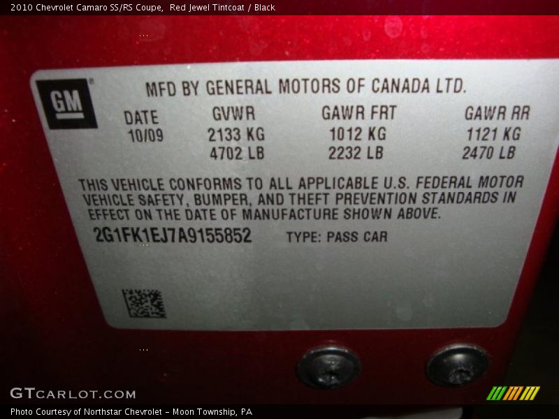 Red Jewel Tintcoat / Black 2010 Chevrolet Camaro SS/RS Coupe