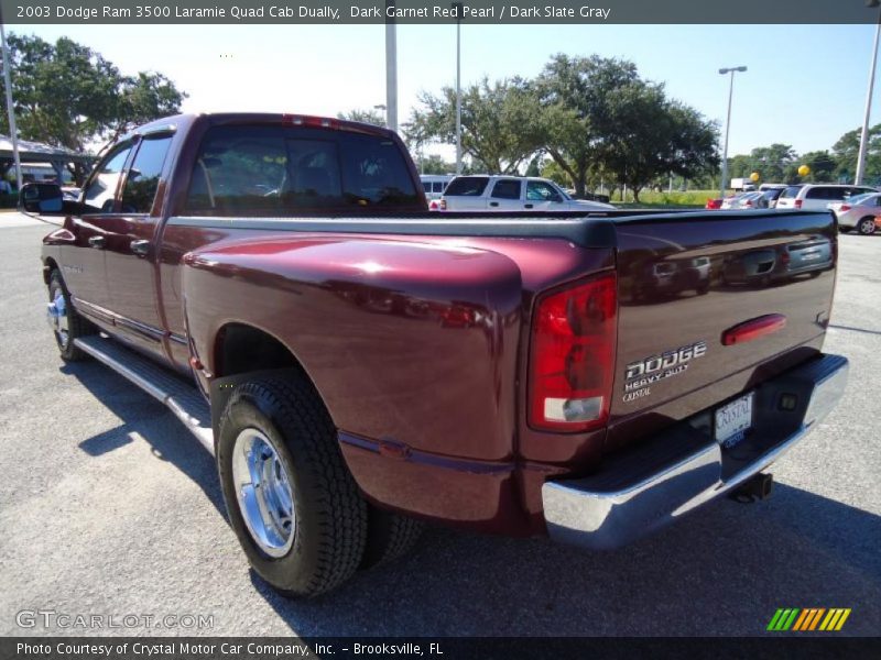 Dark Garnet Red Pearl / Dark Slate Gray 2003 Dodge Ram 3500 Laramie Quad Cab Dually