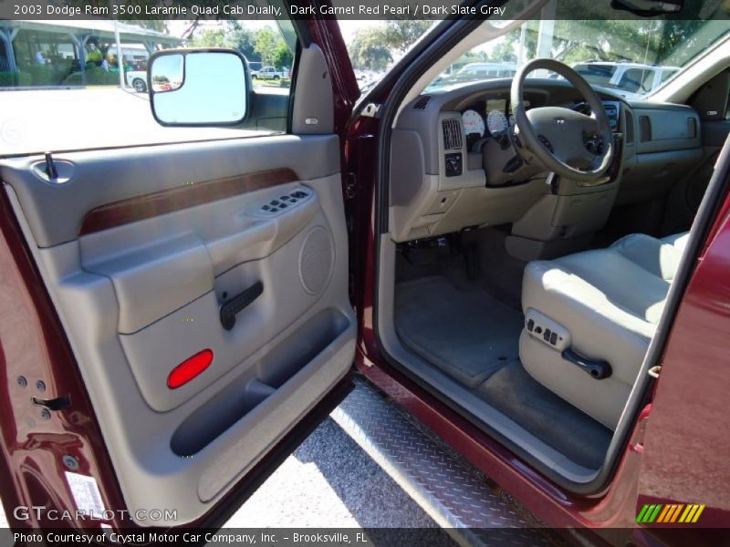 Dark Garnet Red Pearl / Dark Slate Gray 2003 Dodge Ram 3500 Laramie Quad Cab Dually