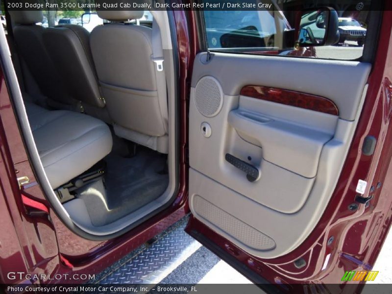 Dark Garnet Red Pearl / Dark Slate Gray 2003 Dodge Ram 3500 Laramie Quad Cab Dually