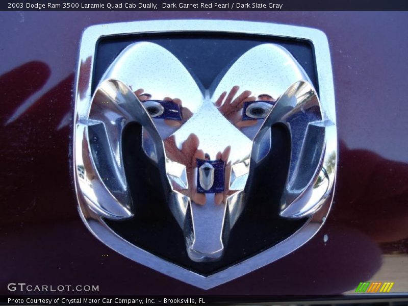 Dark Garnet Red Pearl / Dark Slate Gray 2003 Dodge Ram 3500 Laramie Quad Cab Dually