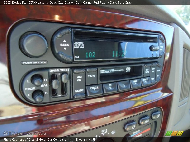 Dark Garnet Red Pearl / Dark Slate Gray 2003 Dodge Ram 3500 Laramie Quad Cab Dually