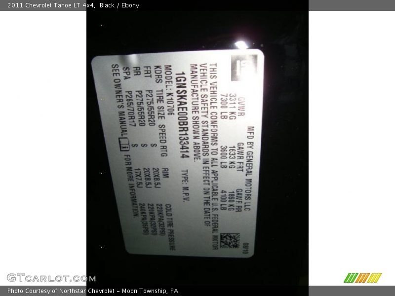 Black / Ebony 2011 Chevrolet Tahoe LT 4x4