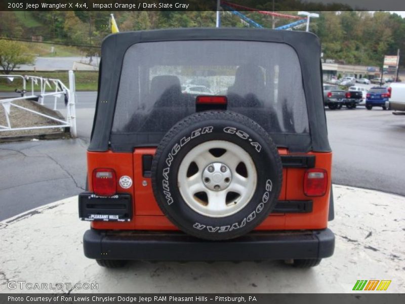 Impact Orange / Dark Slate Gray 2005 Jeep Wrangler X 4x4
