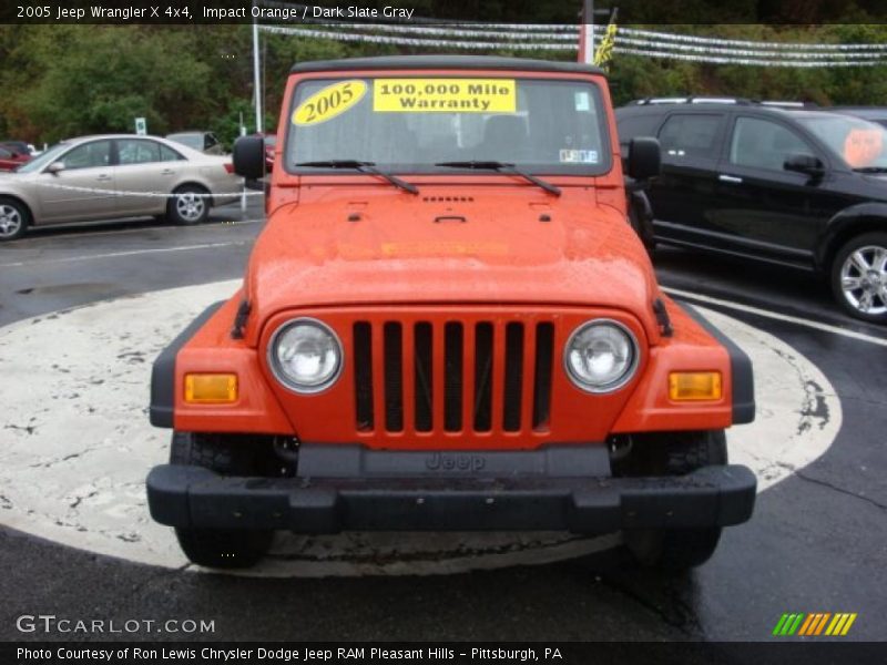 Impact Orange / Dark Slate Gray 2005 Jeep Wrangler X 4x4