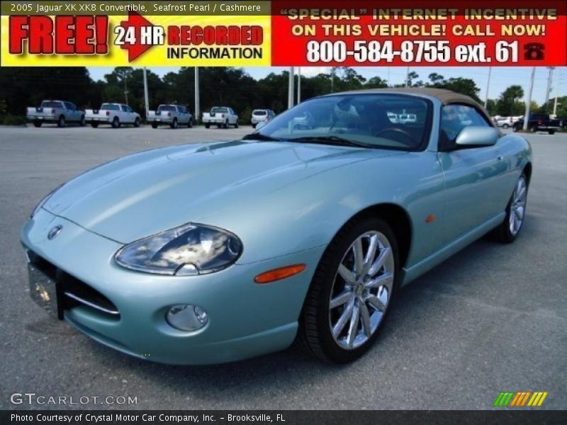 Seafrost Pearl / Cashmere 2005 Jaguar XK XK8 Convertible