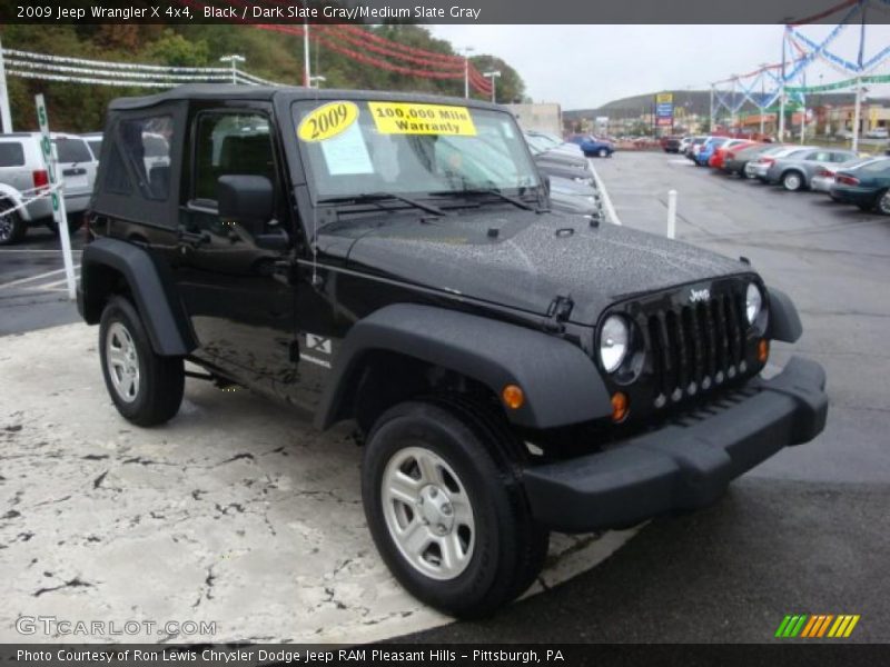 Black / Dark Slate Gray/Medium Slate Gray 2009 Jeep Wrangler X 4x4