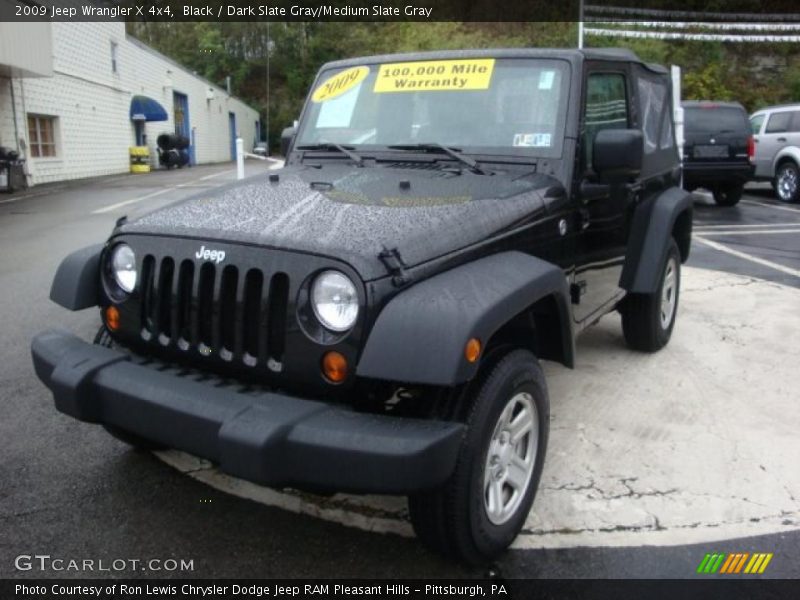 Black / Dark Slate Gray/Medium Slate Gray 2009 Jeep Wrangler X 4x4
