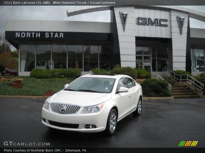 White Diamond Tricoat / Cocoa/Cashmere 2011 Buick LaCrosse CXL AWD