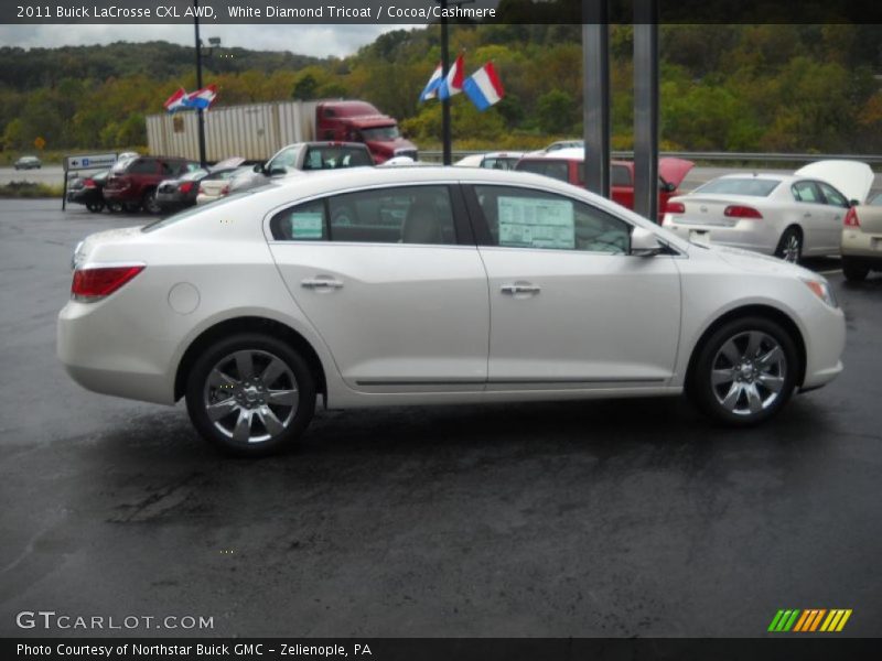 White Diamond Tricoat / Cocoa/Cashmere 2011 Buick LaCrosse CXL AWD
