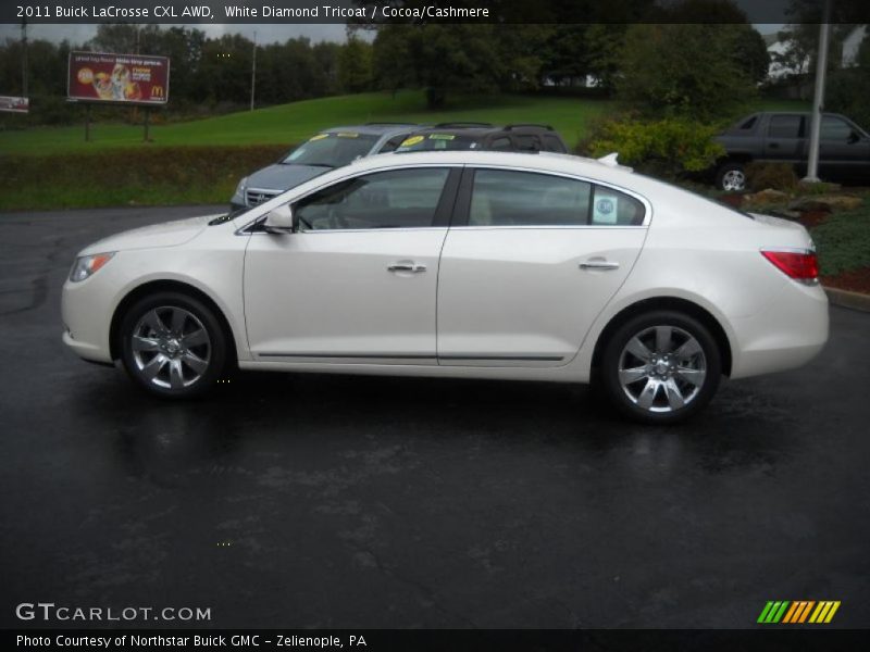 White Diamond Tricoat / Cocoa/Cashmere 2011 Buick LaCrosse CXL AWD