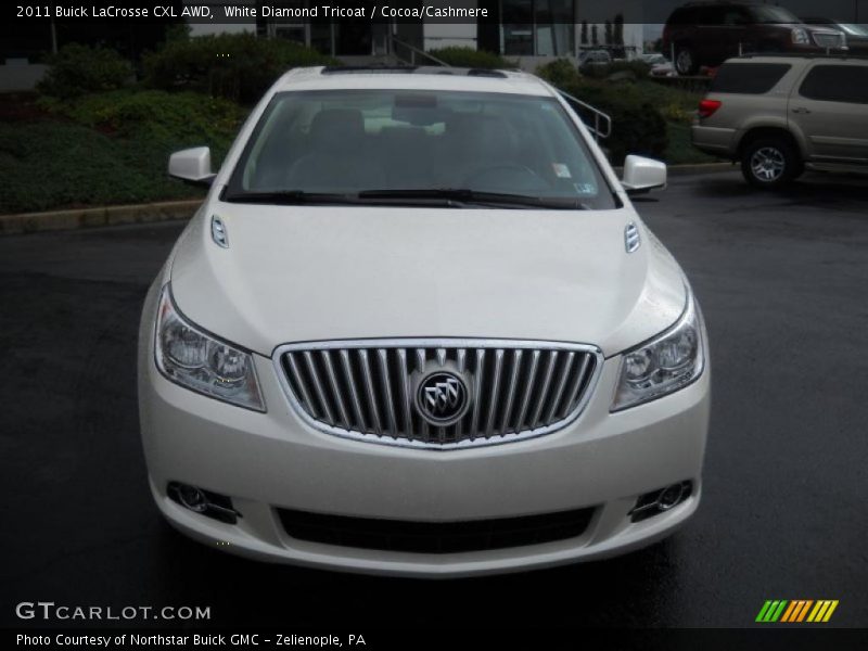 White Diamond Tricoat / Cocoa/Cashmere 2011 Buick LaCrosse CXL AWD