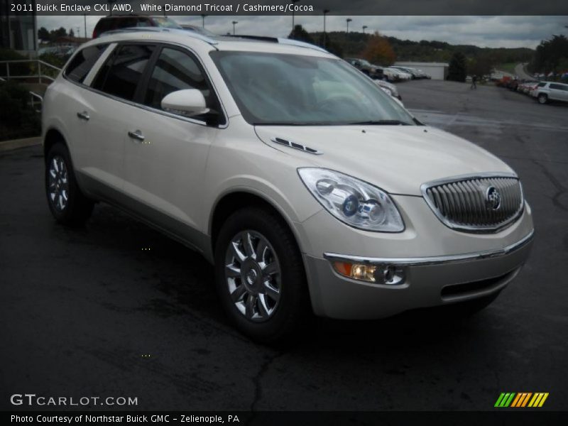 White Diamond Tricoat / Cashmere/Cocoa 2011 Buick Enclave CXL AWD