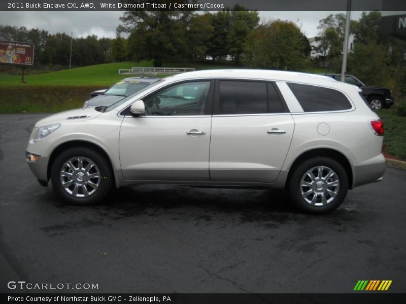 White Diamond Tricoat / Cashmere/Cocoa 2011 Buick Enclave CXL AWD
