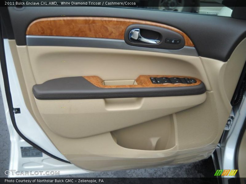 White Diamond Tricoat / Cashmere/Cocoa 2011 Buick Enclave CXL AWD