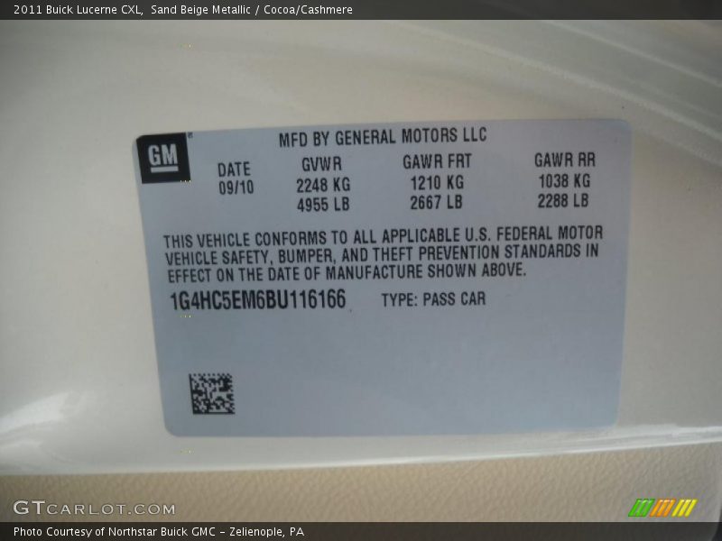 Sand Beige Metallic / Cocoa/Cashmere 2011 Buick Lucerne CXL