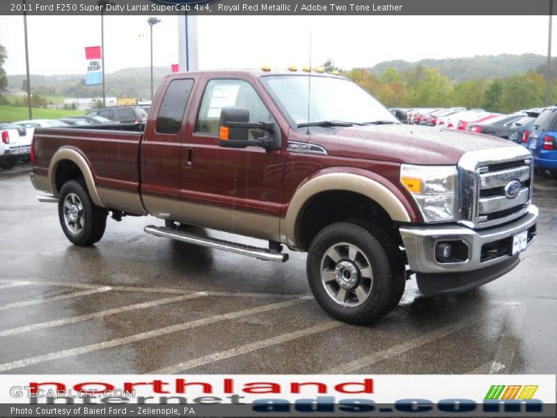 Royal Red Metallic / Adobe Two Tone Leather 2011 Ford F250 Super Duty Lariat SuperCab 4x4