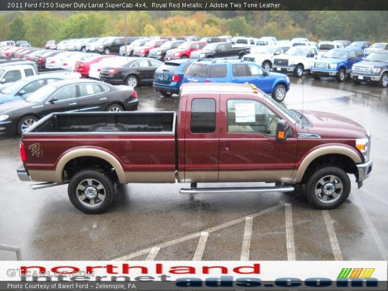 Royal Red Metallic / Adobe Two Tone Leather 2011 Ford F250 Super Duty Lariat SuperCab 4x4