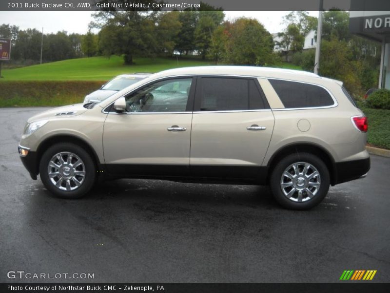 Gold Mist Metallic / Cashmere/Cocoa 2011 Buick Enclave CXL AWD