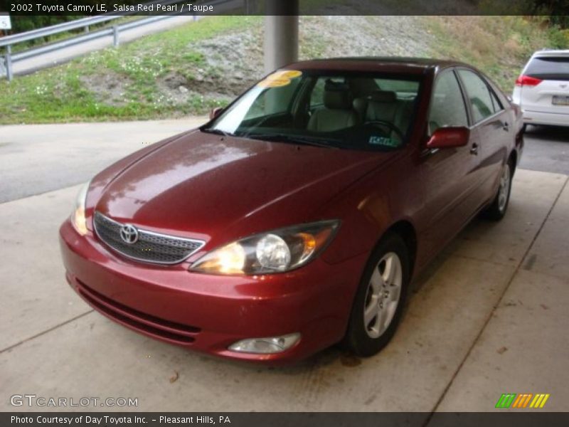 Salsa Red Pearl / Taupe 2002 Toyota Camry LE