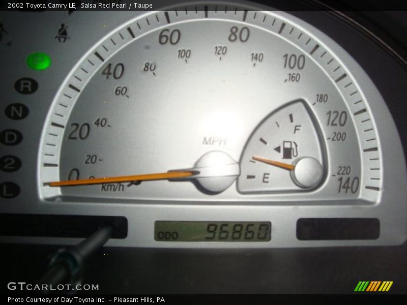 Salsa Red Pearl / Taupe 2002 Toyota Camry LE