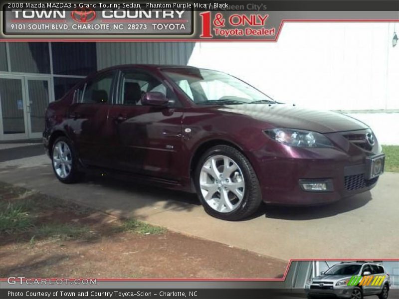 Phantom Purple Mica / Black 2008 Mazda MAZDA3 s Grand Touring Sedan