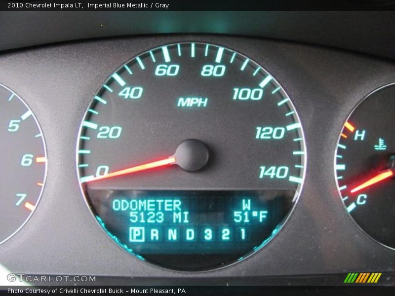 Imperial Blue Metallic / Gray 2010 Chevrolet Impala LT
