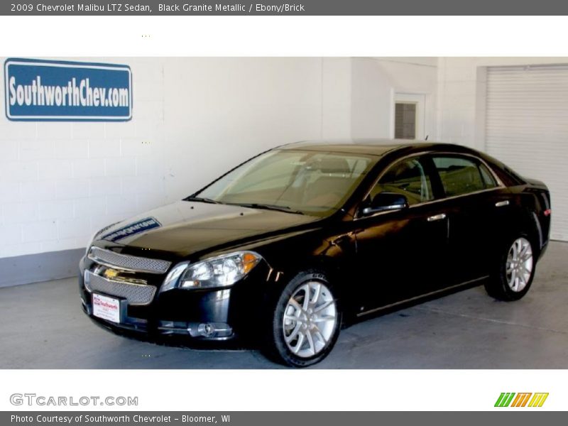 Black Granite Metallic / Ebony/Brick 2009 Chevrolet Malibu LTZ Sedan
