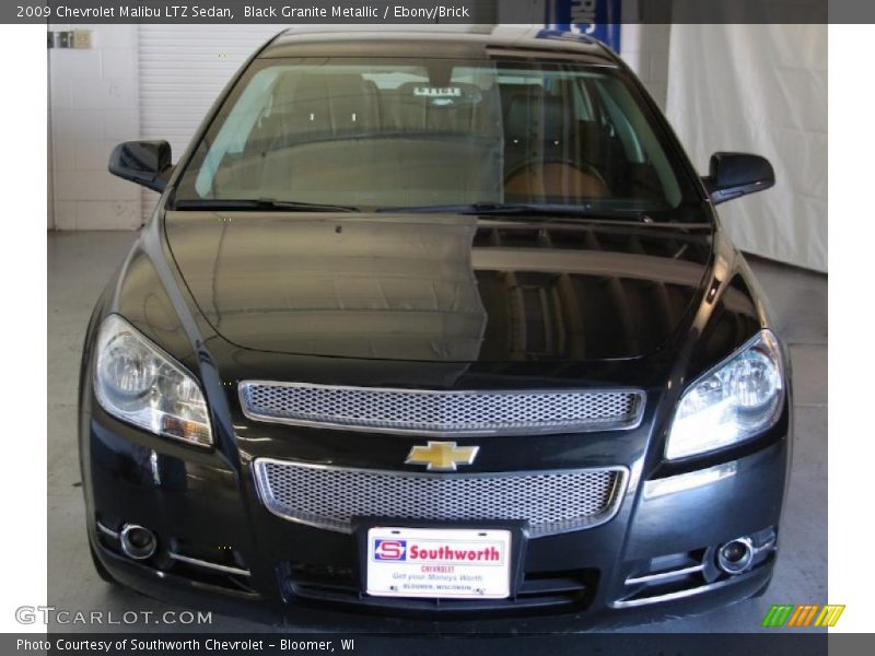 Black Granite Metallic / Ebony/Brick 2009 Chevrolet Malibu LTZ Sedan