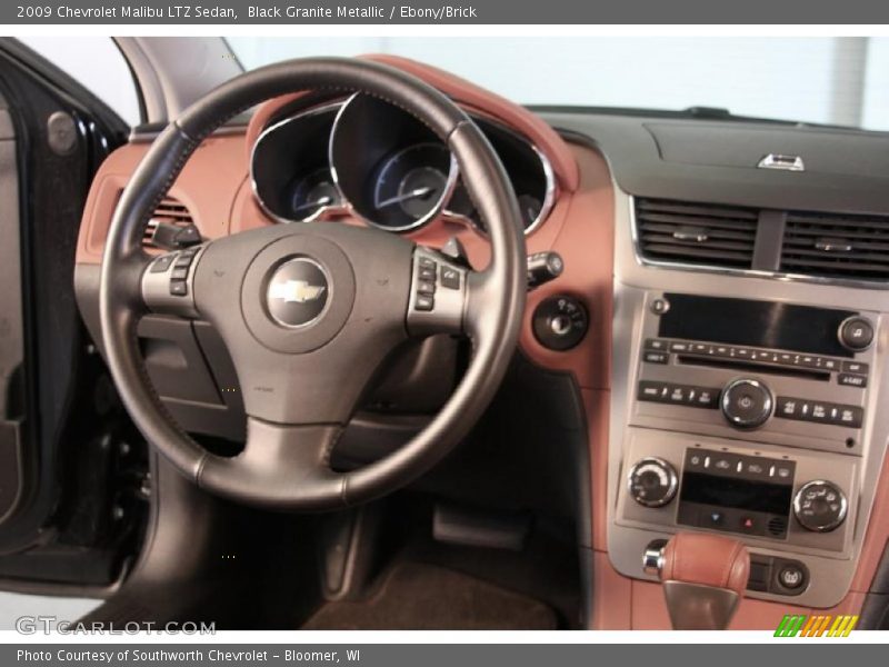 Black Granite Metallic / Ebony/Brick 2009 Chevrolet Malibu LTZ Sedan