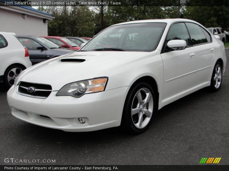 Satin White Pearl / Taupe 2005 Subaru Legacy 2.5 GT Limited Sedan