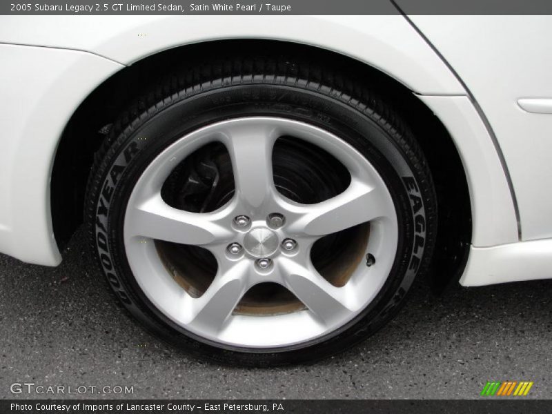Satin White Pearl / Taupe 2005 Subaru Legacy 2.5 GT Limited Sedan