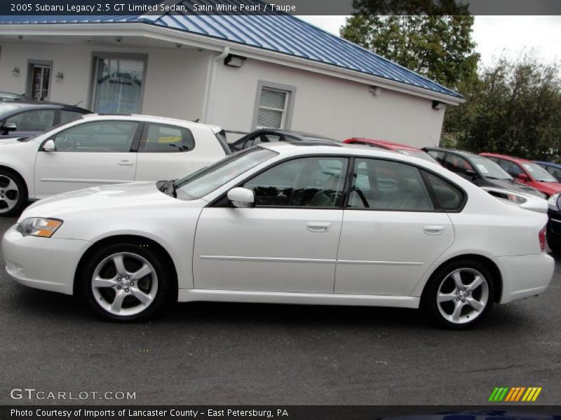 Satin White Pearl / Taupe 2005 Subaru Legacy 2.5 GT Limited Sedan