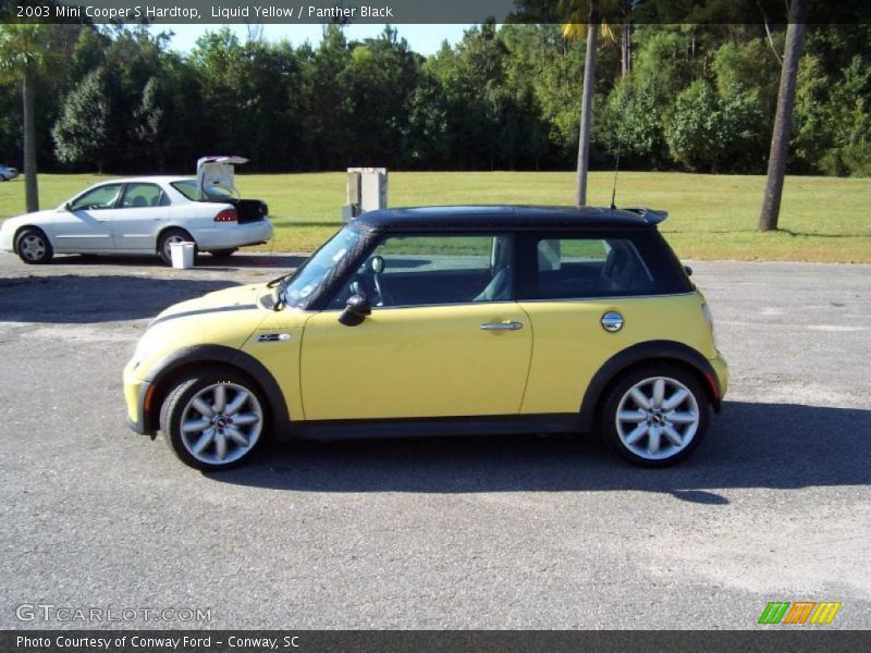 Liquid Yellow / Panther Black 2003 Mini Cooper S Hardtop