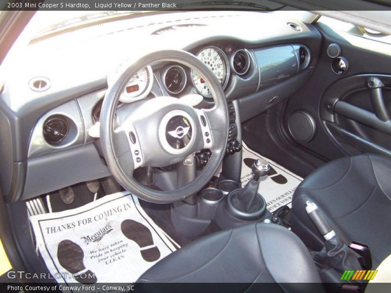 Liquid Yellow / Panther Black 2003 Mini Cooper S Hardtop