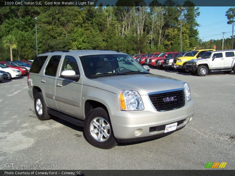 Gold Mist Metallic / Light Tan 2009 GMC Yukon SLE