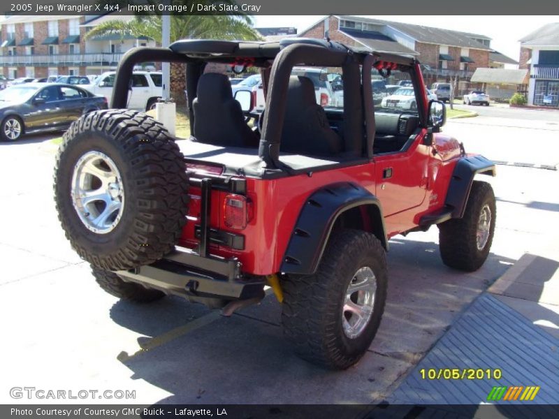 Impact Orange / Dark Slate Gray 2005 Jeep Wrangler X 4x4