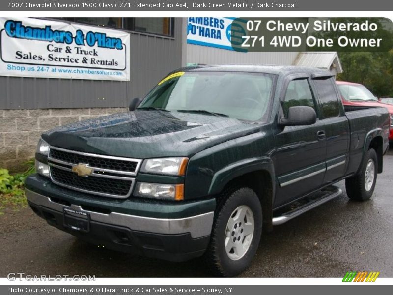 Dark Green Metallic / Dark Charcoal 2007 Chevrolet Silverado 1500 Classic Z71 Extended Cab 4x4