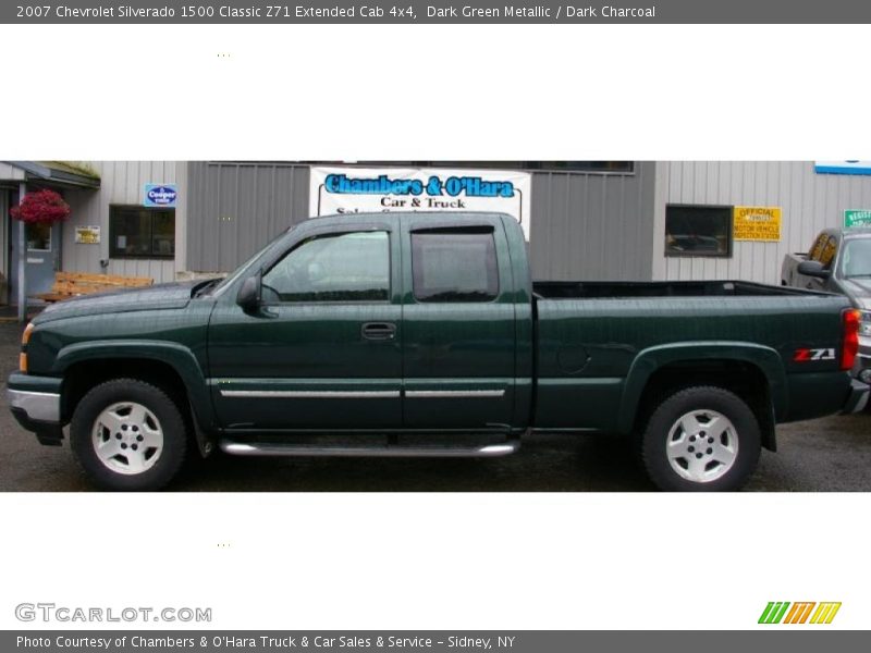 Dark Green Metallic / Dark Charcoal 2007 Chevrolet Silverado 1500 Classic Z71 Extended Cab 4x4
