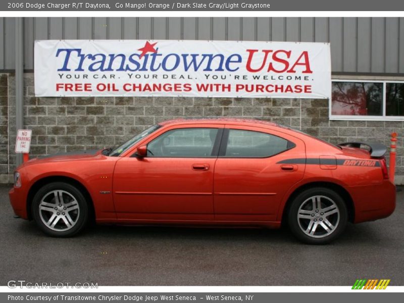 Go Mango! Orange / Dark Slate Gray/Light Graystone 2006 Dodge Charger R/T Daytona