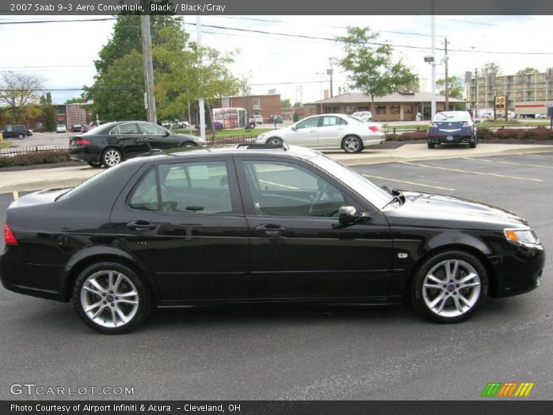 Black / Black/Gray 2007 Saab 9-3 Aero Convertible