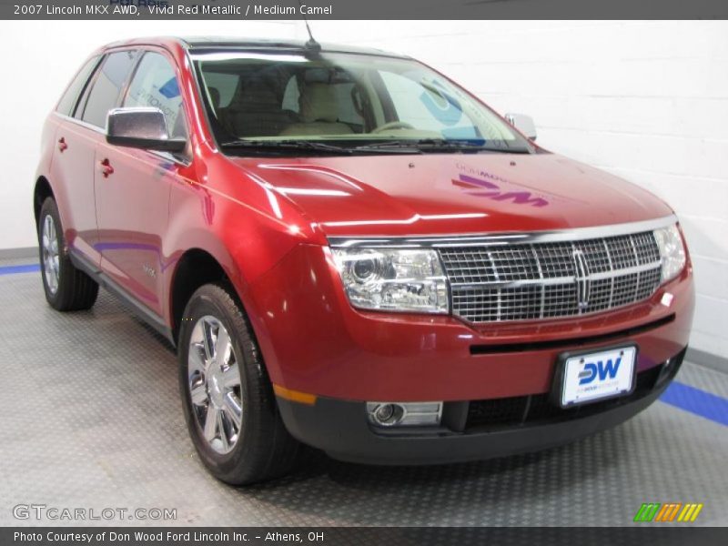 Vivid Red Metallic / Medium Camel 2007 Lincoln MKX AWD