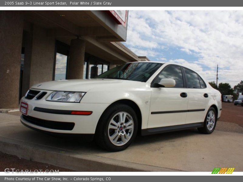 Polar White / Slate Gray 2005 Saab 9-3 Linear Sport Sedan